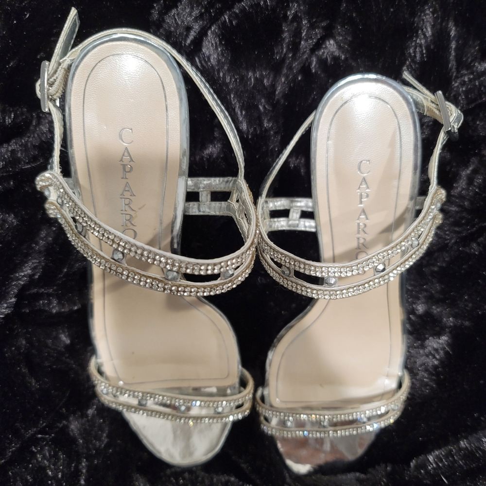 Silver Rhinestone Sandals - Picture 3 of 5